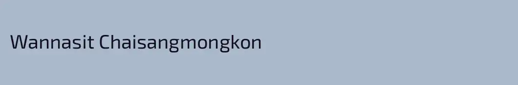 Wannasit Chaisangmongkon